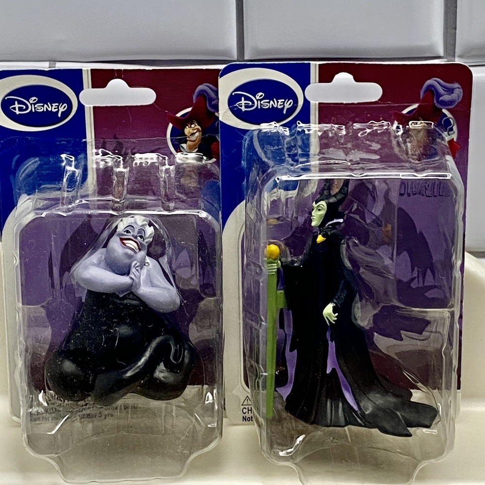 Disney Evil Characters Set Of 2 Ursula And Maleficent 3 Inches New